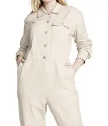 Sandy Liang Target Cream Coveralls Jumpsuit Women's Size 12  100% Cotton 0070