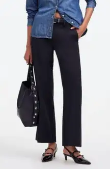 Madewell Pants Kick Out Crop Wool-Blend Twill Black Work Business Casual Size 10