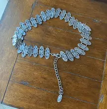 Metal silver oxidized heavy bohemian festival western Gypsy belt 37-45"