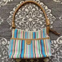 Rainbow striped mini purse