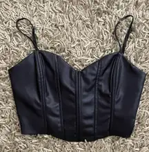 ZARA Leather Bustier Cropped Top