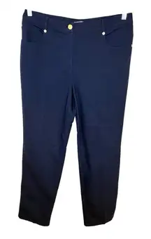 St. John Sport Navy Straight Leg Pants Size 10 – Gold Button Polished Classic