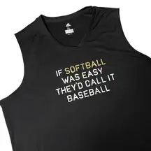 NEW Adidas Softball‎ Graphic Tank Tee Womens XL Black If Softball Was Easy