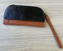 Rogue Black and Brown Leather Wristlet