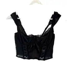 Victoria’s Secret Dream Angels Black Corset Bra Velvet Velour Small Black Goth