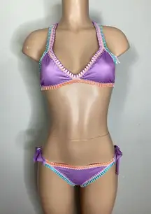 New. PQ lavender crochet trim bikini set. S-top/M-bottom. Retails $172