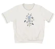 90’s White Bird Cage Embroidered Cottagecore Top Size Medium