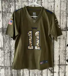 Eagles football Salute to Service special edition green Wentz #11 NFL jersey