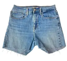 Levi's 724 High Rise Straight Denim‎ Shorts, Size 27, Distressed Frayed Hem