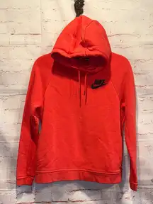 Nike Women Sportswear Rally Hoodie Ember Glow logo small pullover pockets red