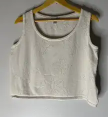 St. John‎ Sport White Crop Sleeveless Shell Sweater Large