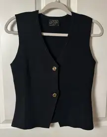 Elegant Black Sleeveless Knit Top Milk & Honey / Small