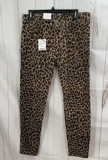 Zara Women’s 32 Leopard Animal Print Pants Jeans New