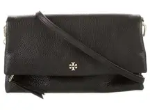 Tory Burch Black Pebbled Leather Crossbody Bag