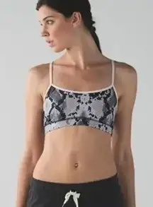 Lululemon Flow Y Racerback Sports Bra Snake Print Black Pink 4