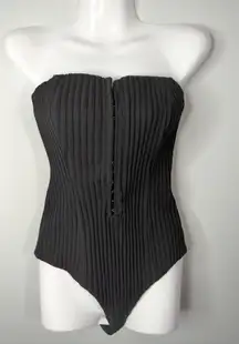 Chrissy Teigen X‎ Revolve Black Simone Bodysuit Strapless Boned Size S