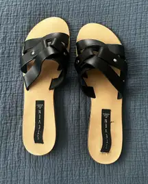 Black Steve Madden Sandals Leather