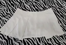 Free People Denim Pleated Micro Mini Skort Sz 6 White Nwt Retro Y2k