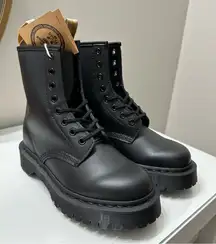 Dr. Doc Martens 1460 Vegan Bex Mono Lace Up Black Out Leather Women's Boots Sz 5