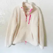 PINK VS Half Zip Sherpa Teddy Pullover Jacket 