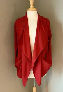 Jella Couture Burnt Orange Open Front Lightweight Shrug Blazer