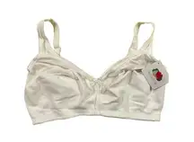 Fruit of the Loom Women's White Wireless T-Shirt Bra Size 38D Full Coverage