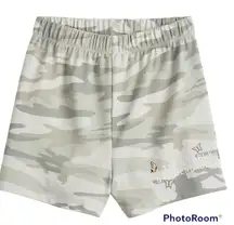 Awake medium junior's butterfly camo shorts elastic waistband cotton blend