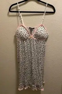 Rene Rofe Pink Floral Ruffle Lingerie Size L New Without Tag