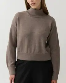 Olivaceous NEW Small WOOL Blend Tan Brown Turtleneck Sweater