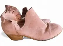 Womens Fergalicious By Fergie Becket Mauve Ruffle Side Slit Booties - Sz 9