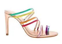 Raye metallic rainbow heeled sandals Sz 7