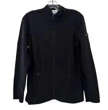 LL Bean Black Fleece Full Zip Jacket Sz S