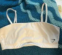 bandeau sports bra white