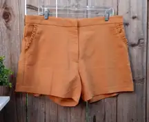 Charlotte Russe High waisted ruffle pocket camel shorts S