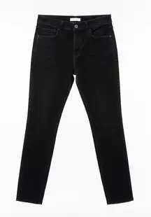 LOFT High Rise Corduroy Pants Cropped Black Curvy Size 4/27 Workwear Trendy Warm