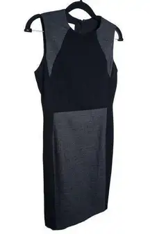 Hobbs London Women's Black & Gray‎ Color Block Shift Wool Dress US 4 UK 8