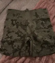 Green Camo Biker Shorts