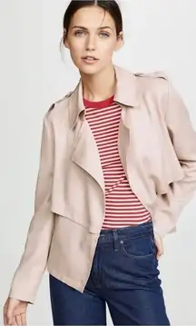 BB Dakota Womens Open Front Waterfall Draped‎ Long Sleeve Blazer Jacket Pink XS