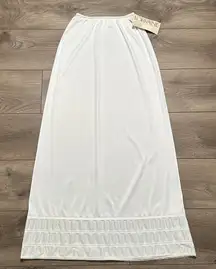Vintage Lorraine Cut Ups Adjustable Hem White Half Slip Size Small