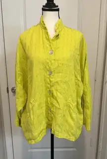 Bryn Walker Danuta‎ Jacket XS Dandelion Heavy Linen Button Front Oversized USA