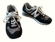 New Balance  574 Black White & Leopard Sneakers