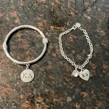Kappa Delta Sorority bangle and charm bracelets