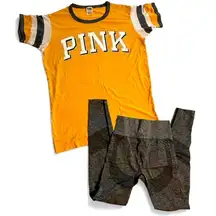 PINK Victoria's Secret Women's T-Shirt & Leggings Set Size S Multicolor