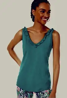 Lilly Pulitzer Gigi Ruffle Top Water Lilly Green