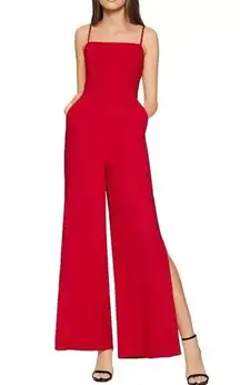 BCBGeneration  Jumpsuit Size 4 Red High Slit Event Party Special Occasion Formal