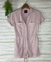 Abercrombie and Fitch Light Pink Lyocell Utility Romper