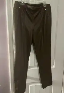 Marc New York Woman Brown Full Control Waistband Faux Leather Pants, Size M NWT