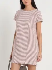 Madewell striped play button back dress tee dress bahama stripe lavender mist XS