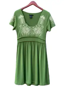 BCBG Maxazria Green Floral Flowy Dress