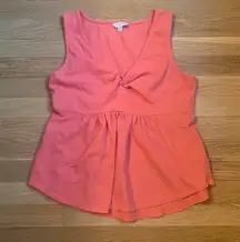 Lucky Brand Coral Peplum Twist Front Tank